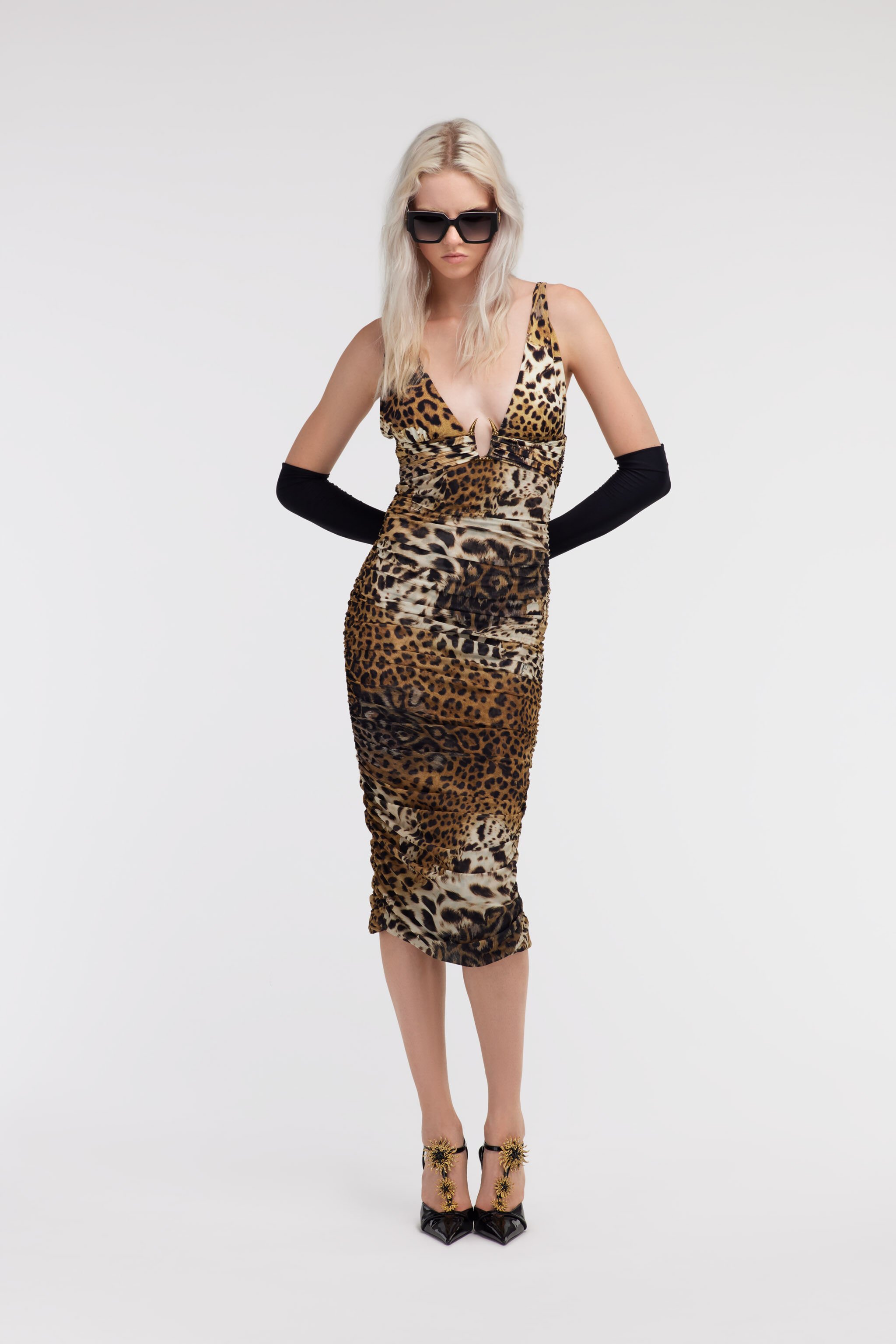 RC Jaguar Skin print dress Marrón SKT132-6HG34
