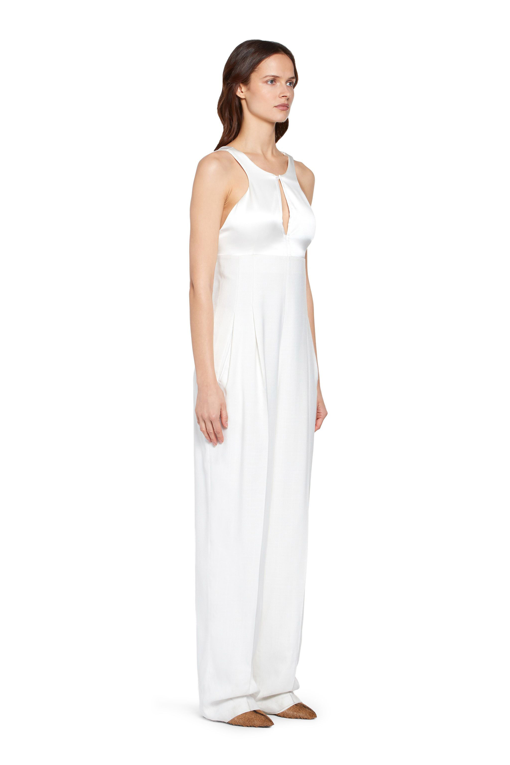 RC Ärmelloser weißer Jumpsuit WHITE HQT134-VI026
