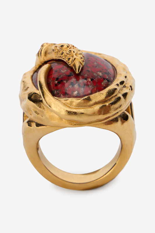 RC Gold Cocktail Ring with Ruby Stone ORO/RUBINO VWG003-AM081
