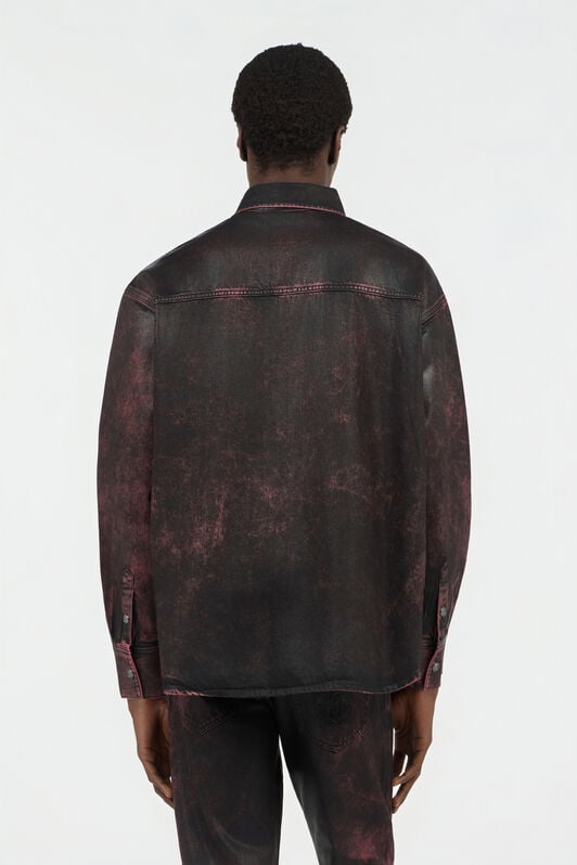 RC Black And Red Washed Denim Shirt DARK RED SOJ71A-DL020