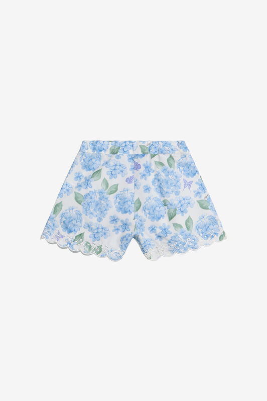 JU Shorts aus Baumwolle mit Plumago-Print WHITE/BLUE WJT23H-7MR13