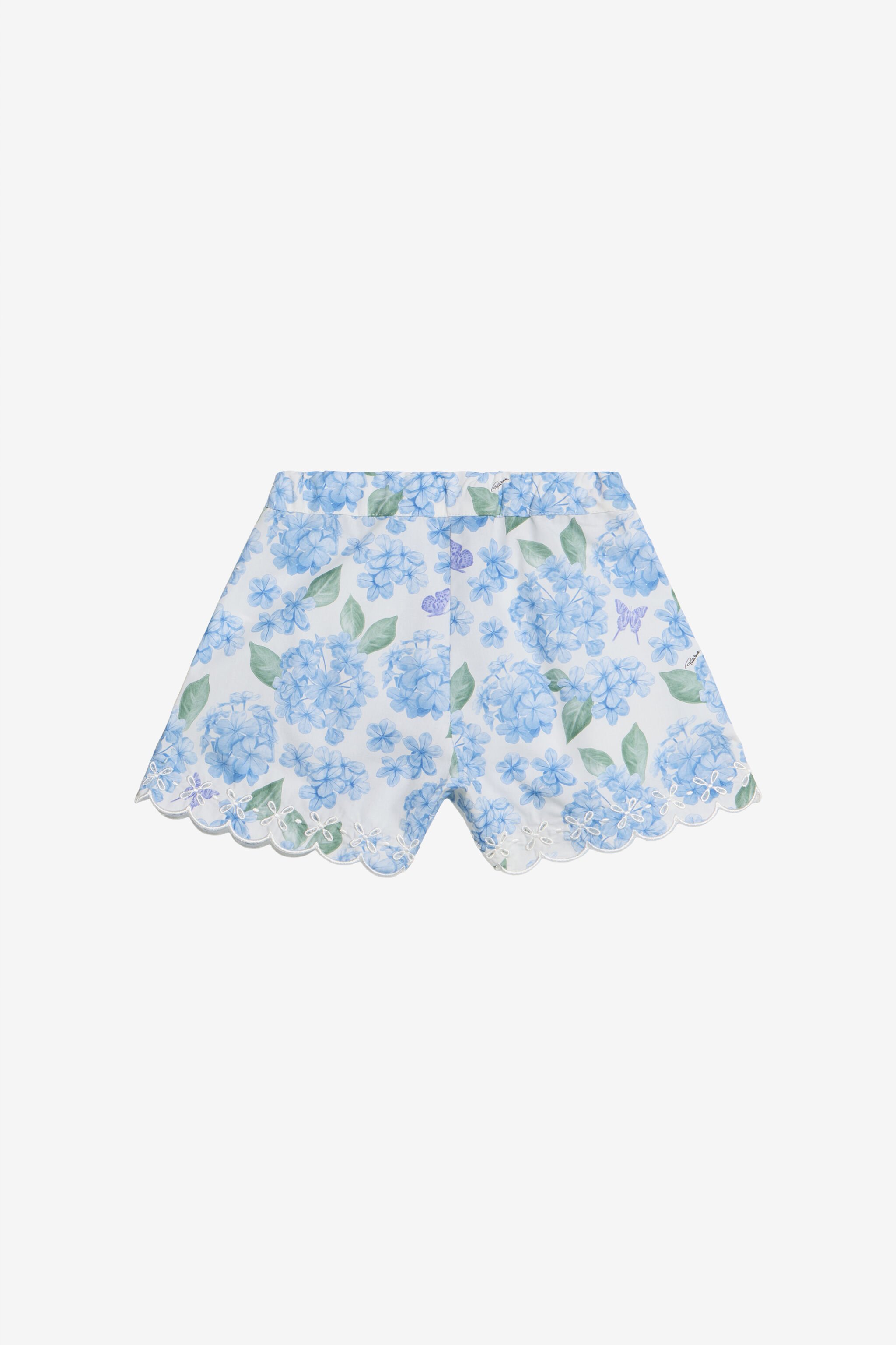 JU Shorts aus Baumwolle mit Plumago-Print WHITE/BLUE WJT23H-7MR13