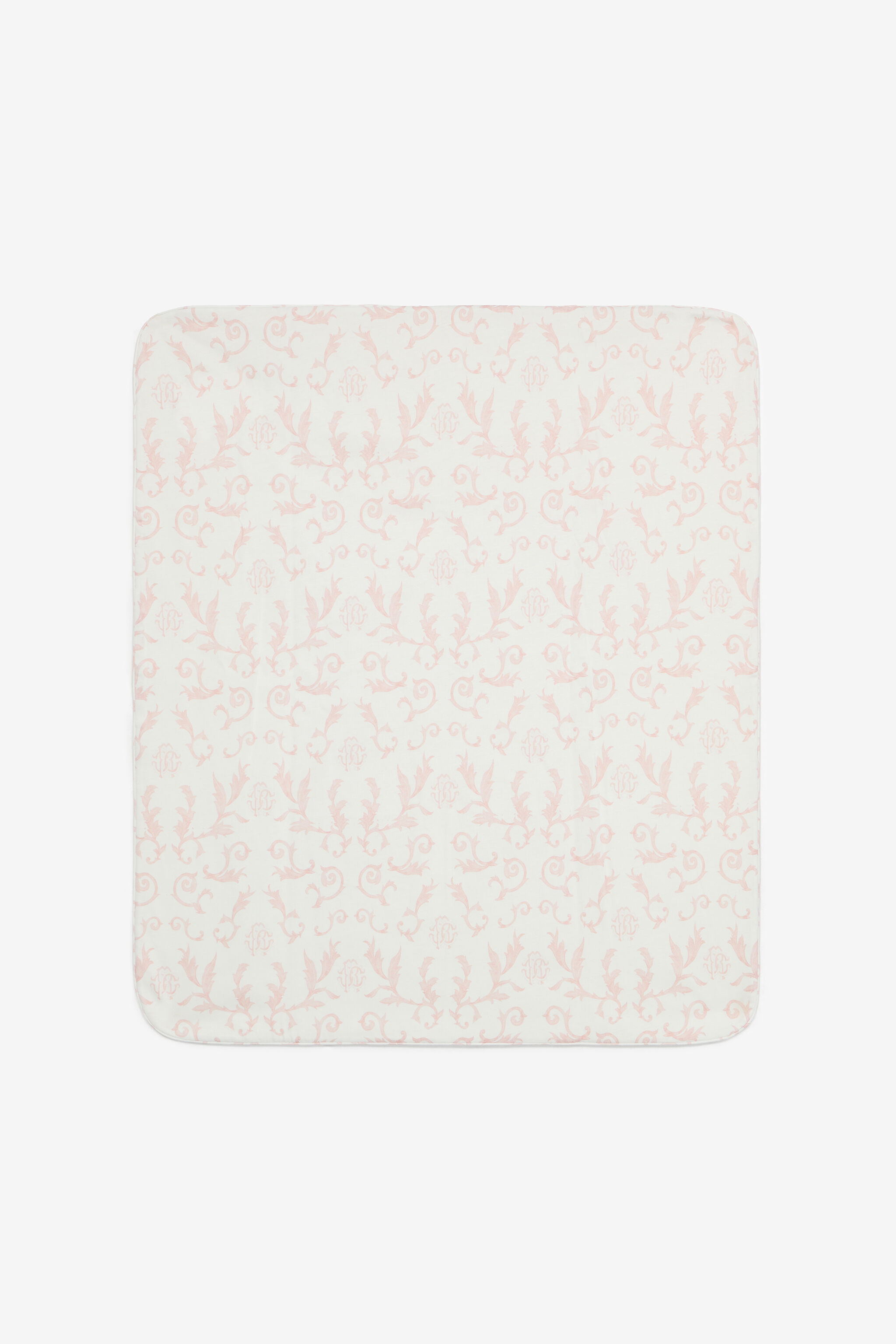 JU Manta Con Estampado Floral Y Monograma RC Rosa UJT801-JD001