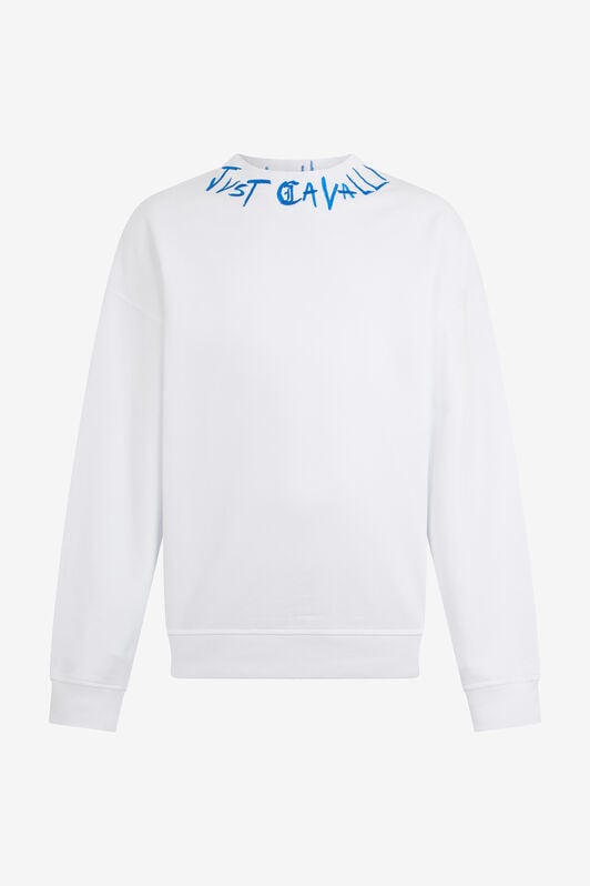 JC Sweatshirt aus Baumwolle mit Graffiti-Logo WHITE VFT086-VF130