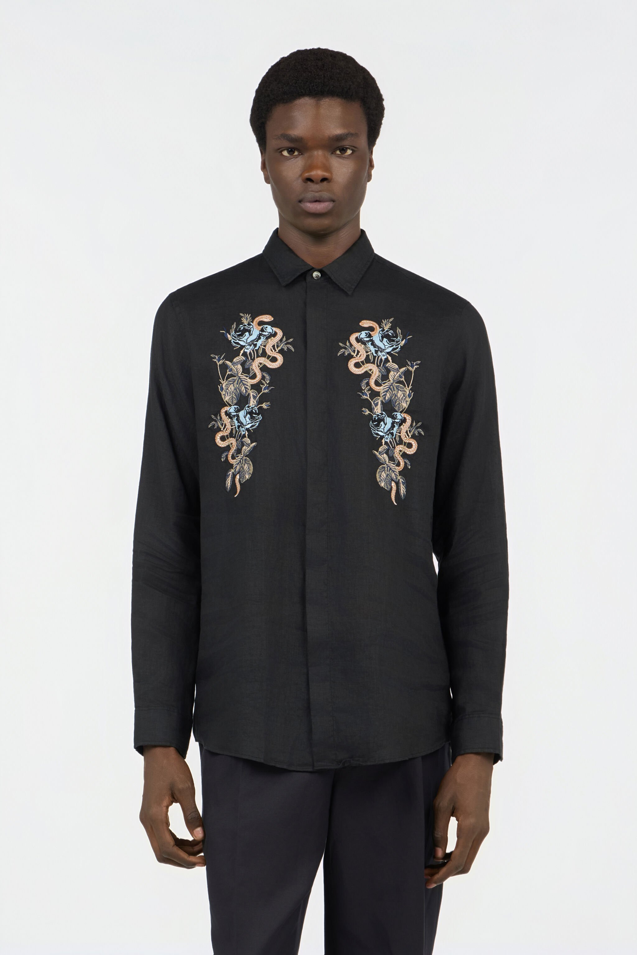 RC Black Embroidered Shirt BLACK SOT70K-3HM70