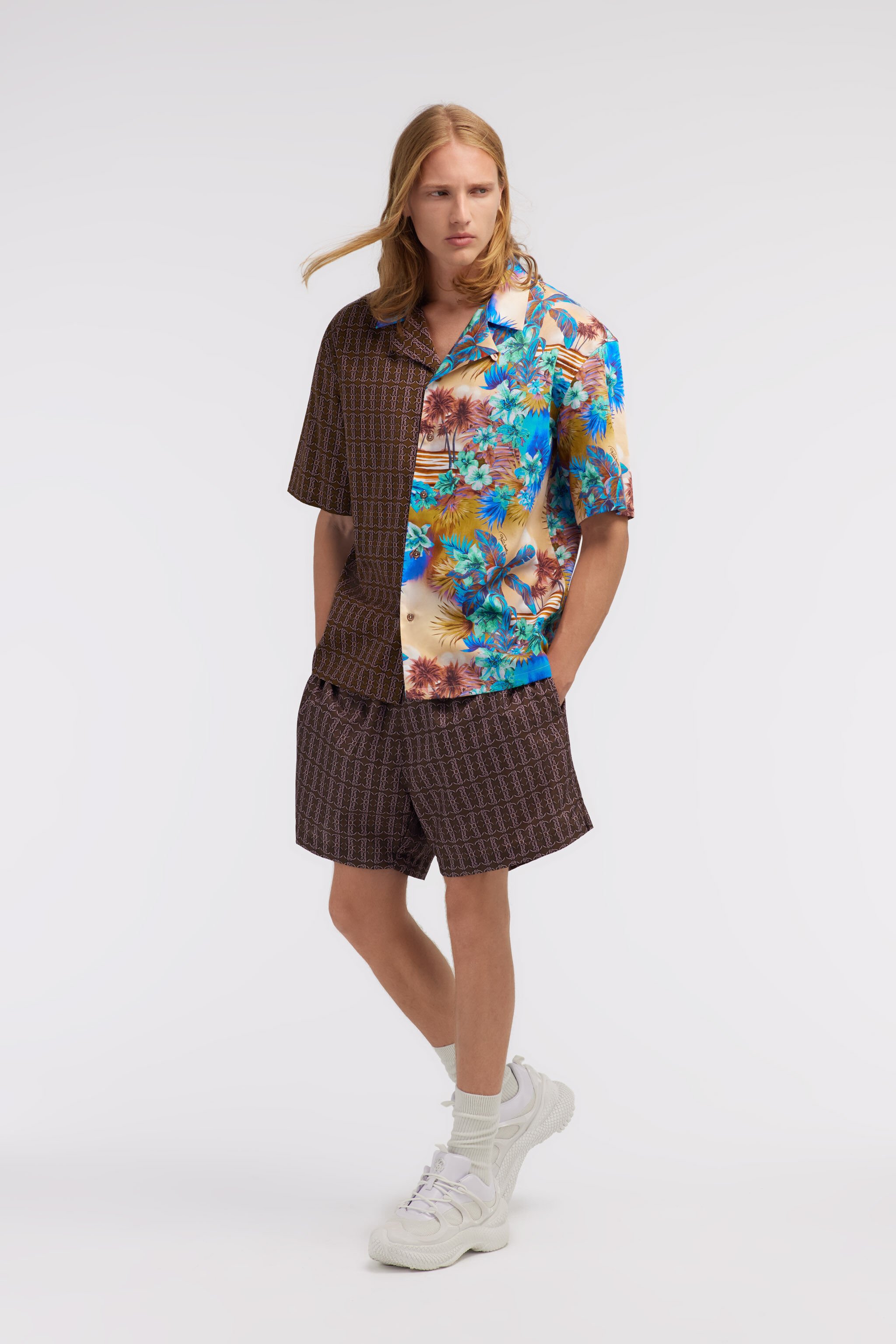 RC Short-sleeve shirt with Hawaii print Brown/Orange SRT763-CDI84