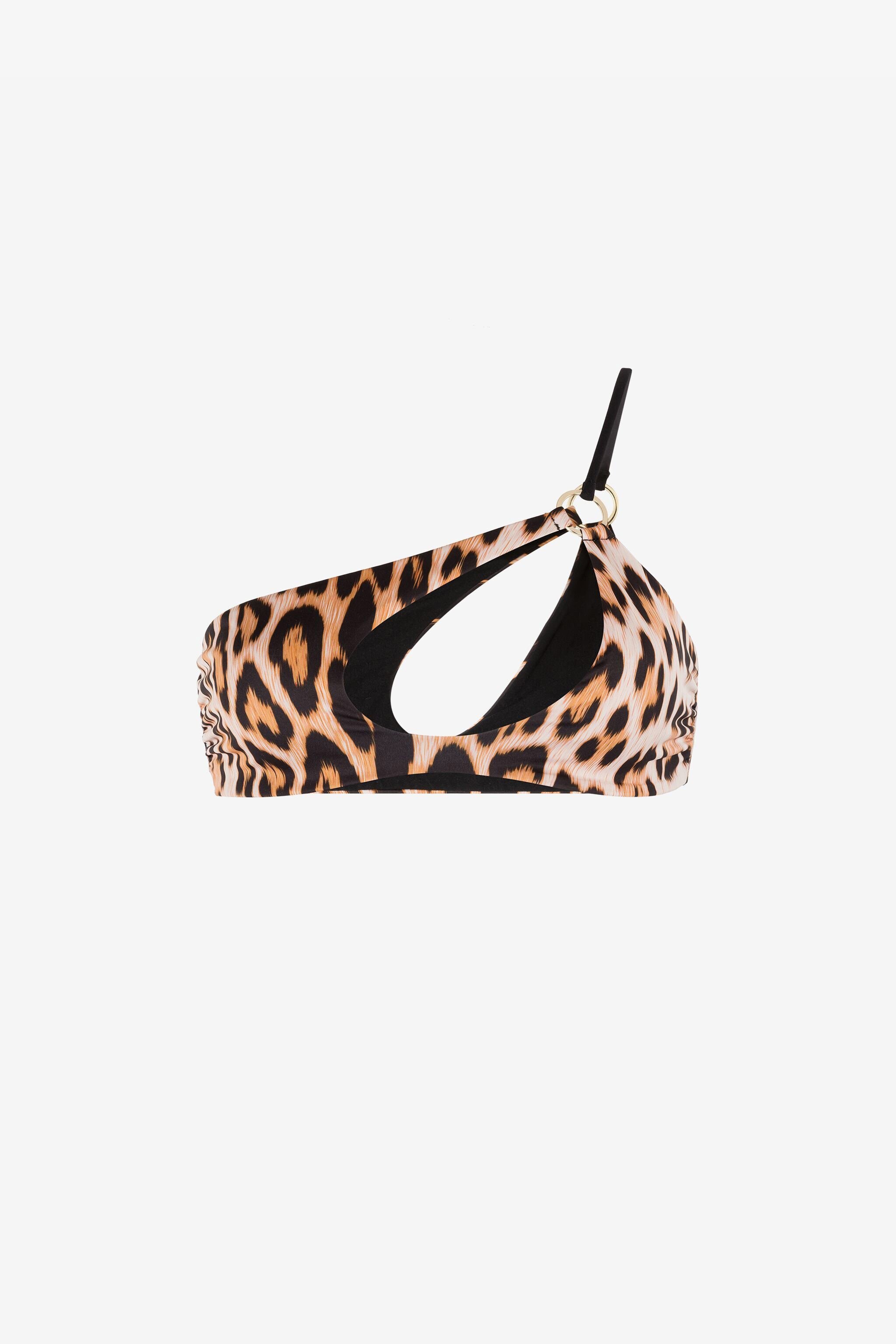 RC Leopard-print bikini top Light Brown QKW00C-LNF53