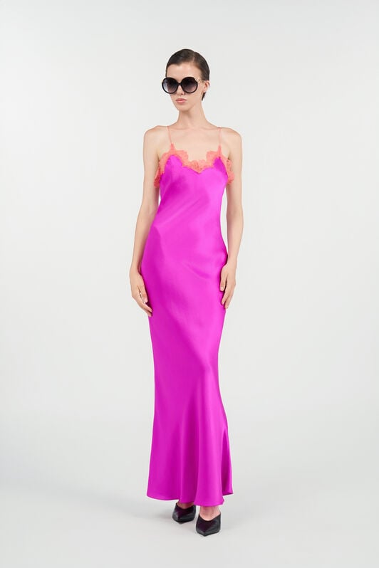 RC Fuchsia Silk Maxi Slip Dress FUCHSIA WQT110-SE042