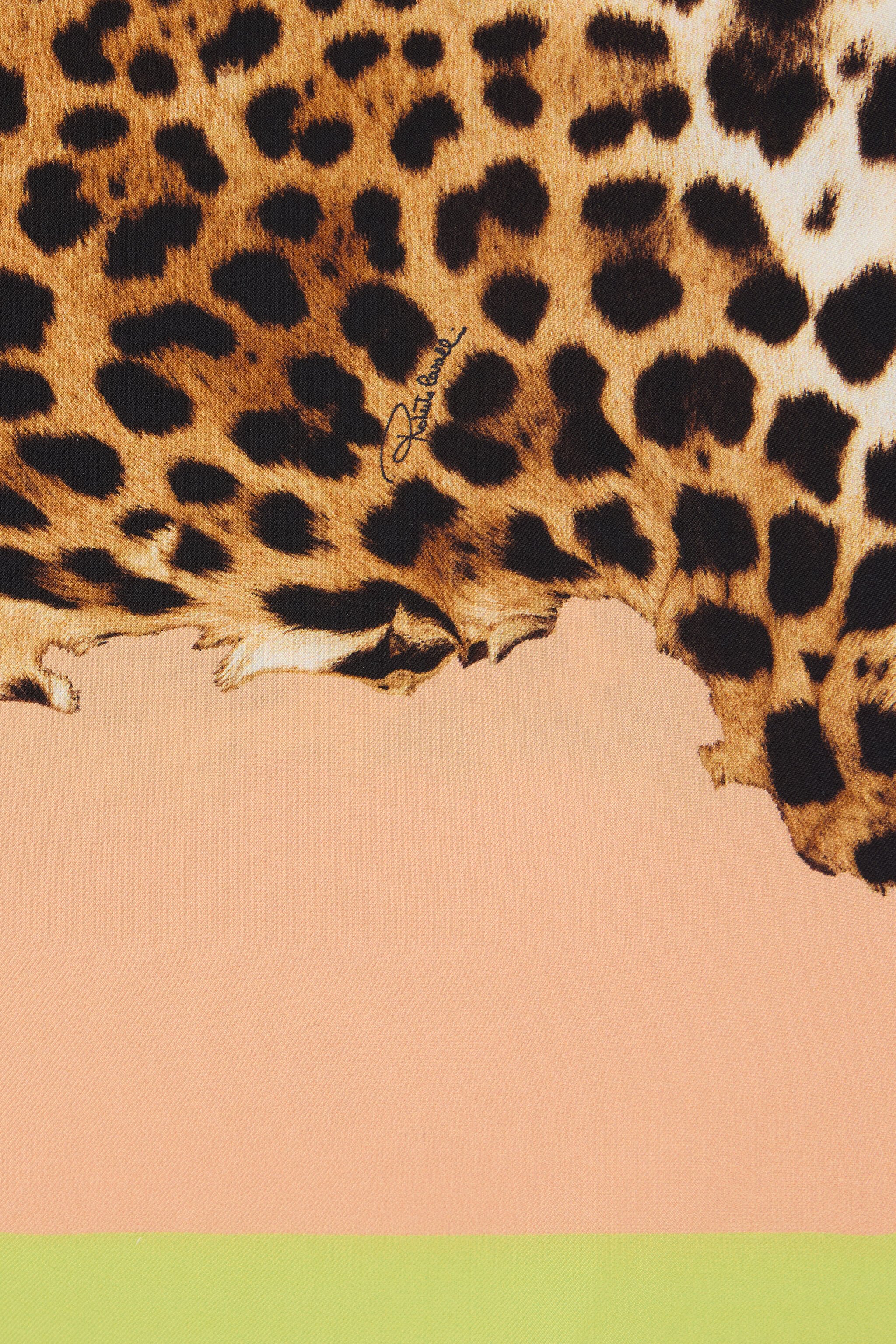 RC Seidentuch aus Seide mit Cavalli Pop-Print LIGHT GREEN WQI003-OZR33