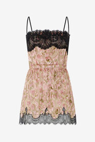 ${brand} Silk Mini Dress with Lace Inserts ${colorDescription} ${masterID}