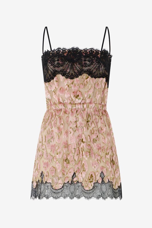 RC Silk Mini Dress with Lace Inserts RC Silk Mini Dress with Lace Inserts ROSA/ORO VQT121-FC005