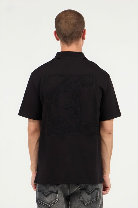 JC Polo Shirt With Top-Stitched JC Monogram JC Polo Shirt With Top-Stitched JC Monogram BLACK UFT015-UF035