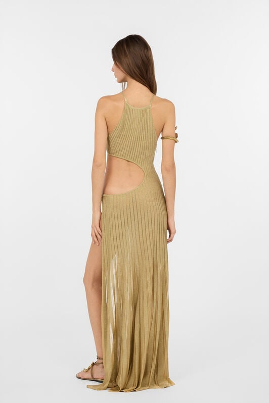 RC Abito Lungo See-Through Dorato Con Cut-Out GOLD WWM101-MO001