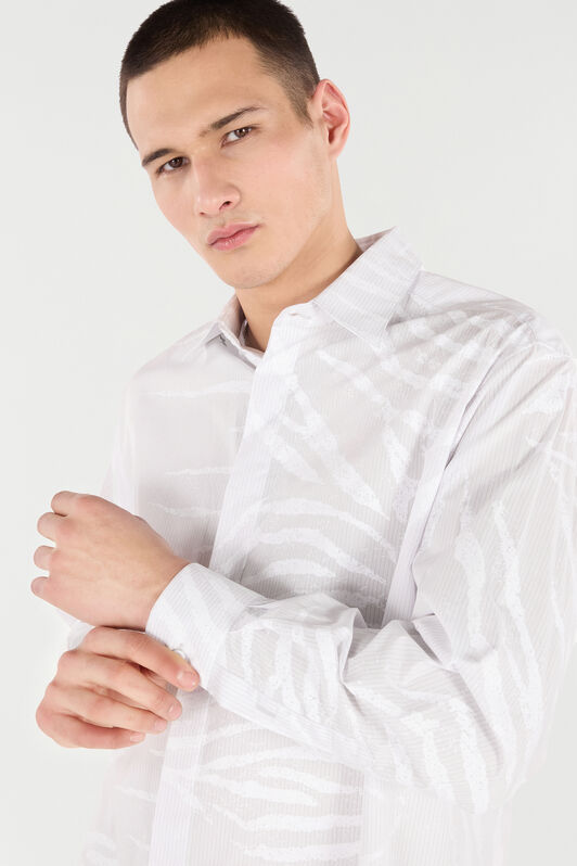 RC Silk Shirt With Tiger Skin Print White URT720-CH105