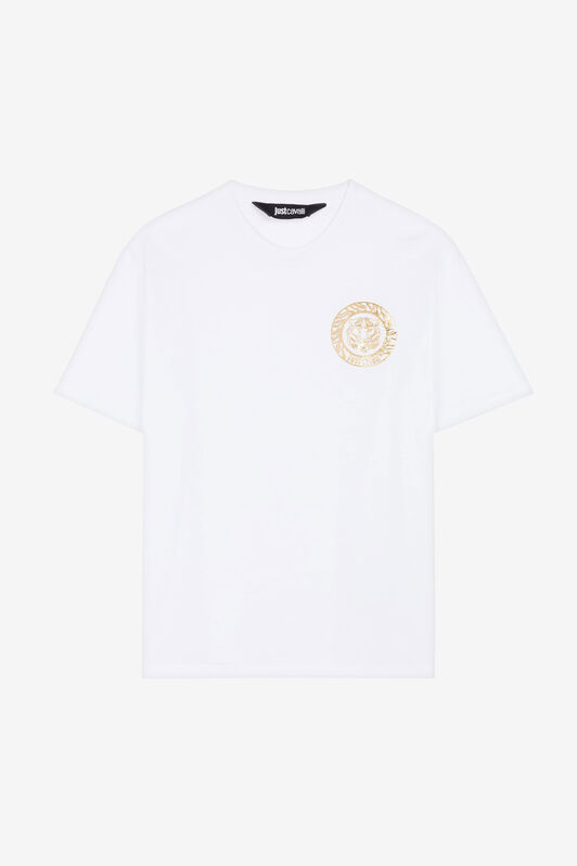 JC T-shirt en coton à logo Just Cavalli imprimé BLANC Q61251-Q0154