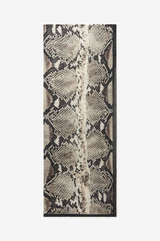 RC Silk Scarf with Python Print Marrón claro VWI001-HZQ75
