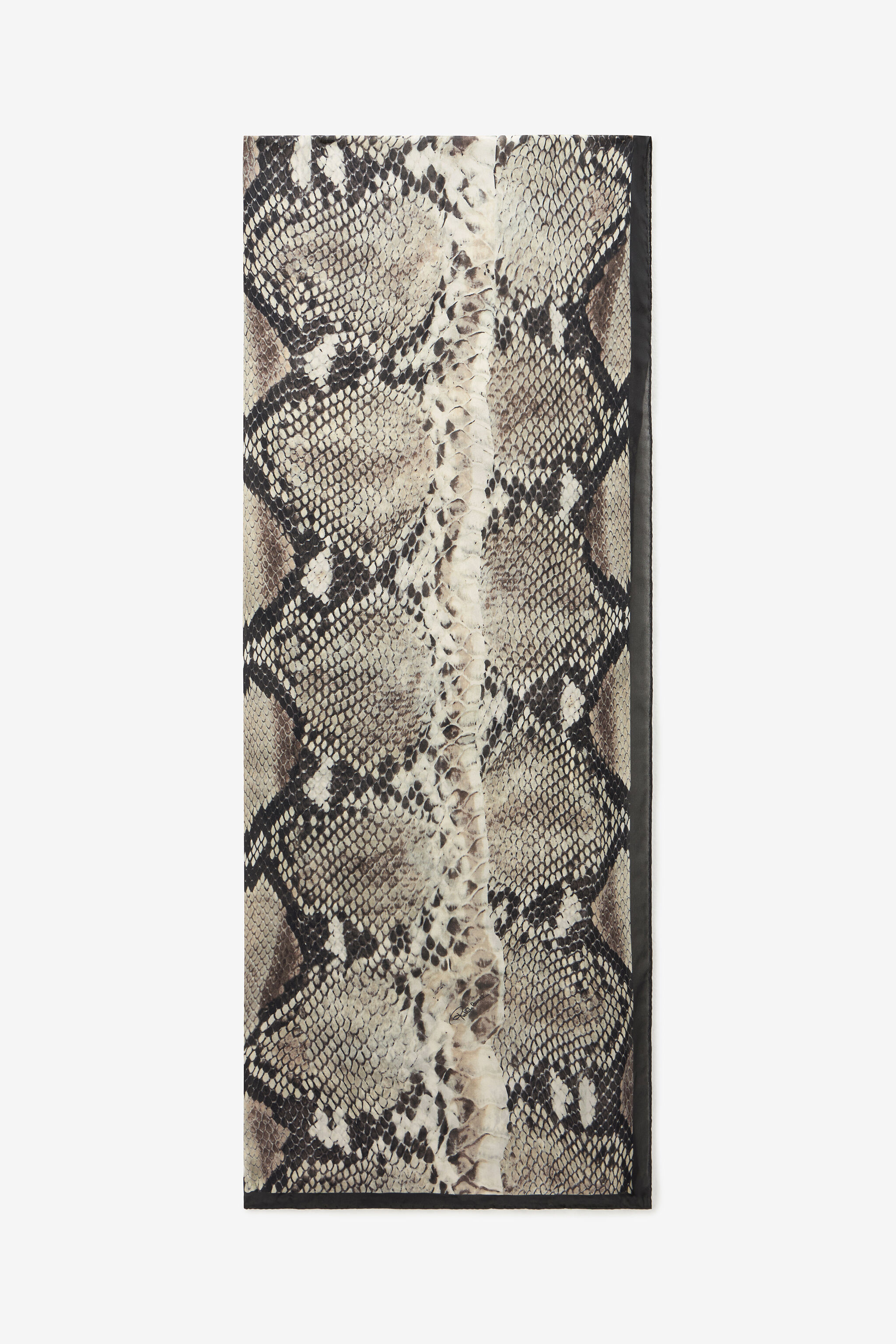 RC Silk Scarf with Python Print Marrón claro VWI001-HZQ75