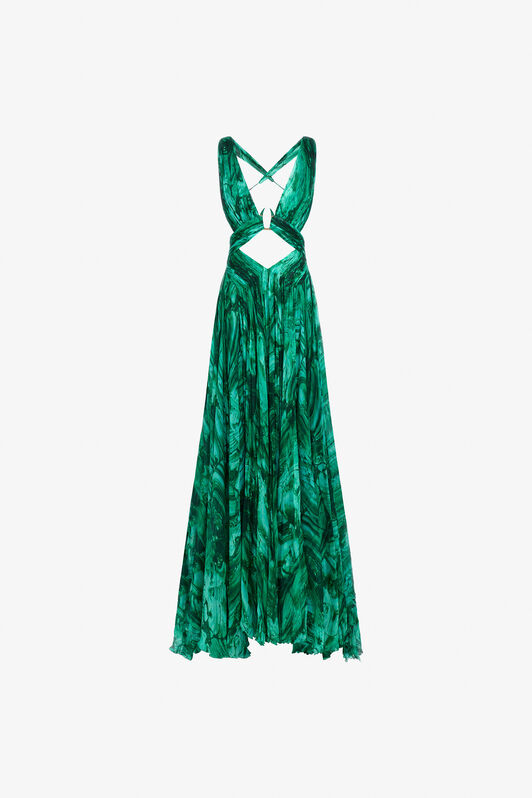 RC Profumo Kleid mit Malachit-Print Grün TKT137-CKN06