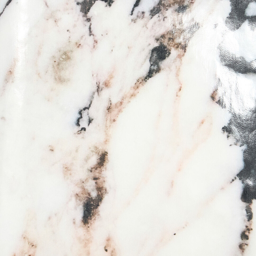 RC Double-breasted trench coat with Marble print Black/White TWT503-KGN18