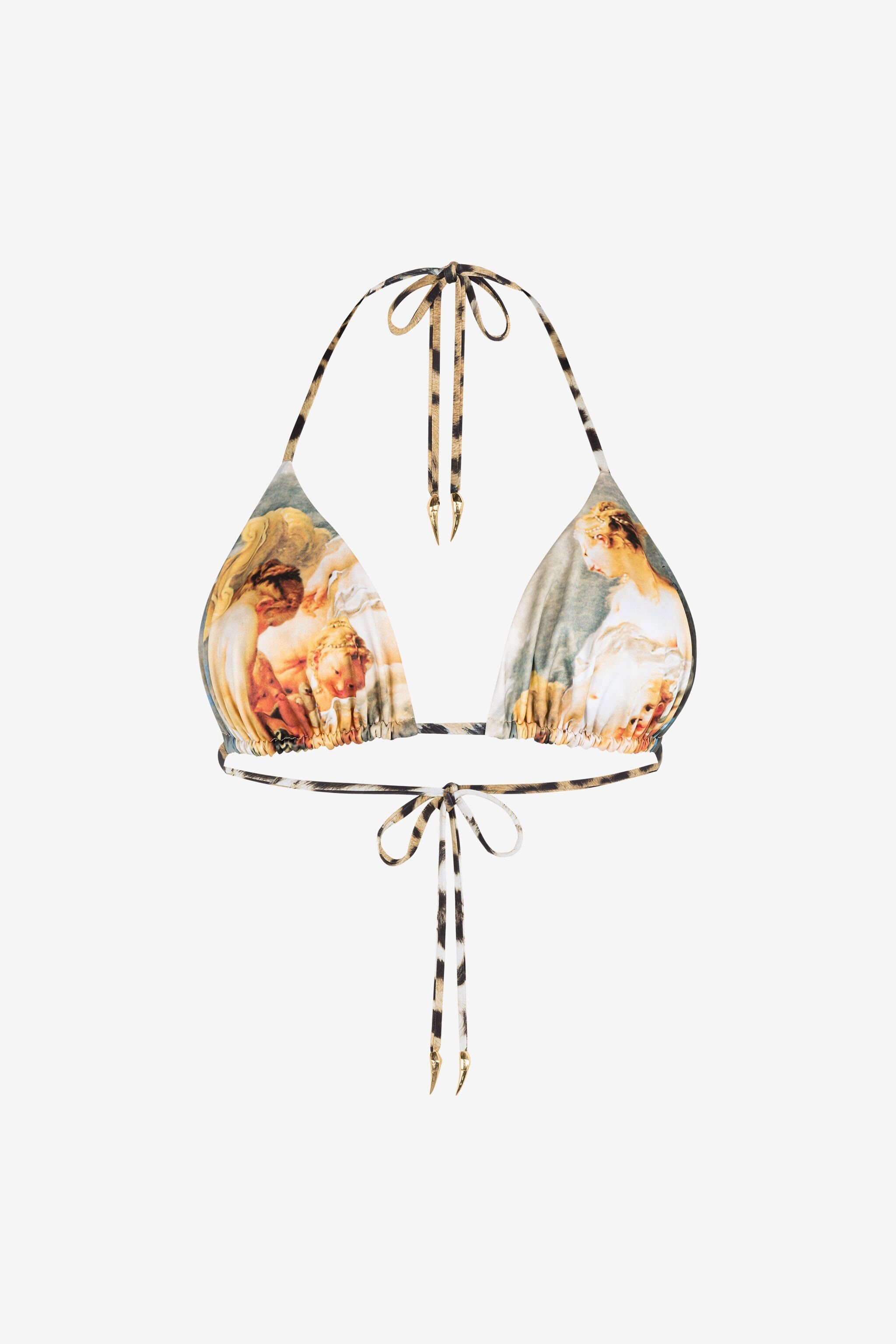 RC Painting-Print Bikini Top Light blue RYT661-LNG38