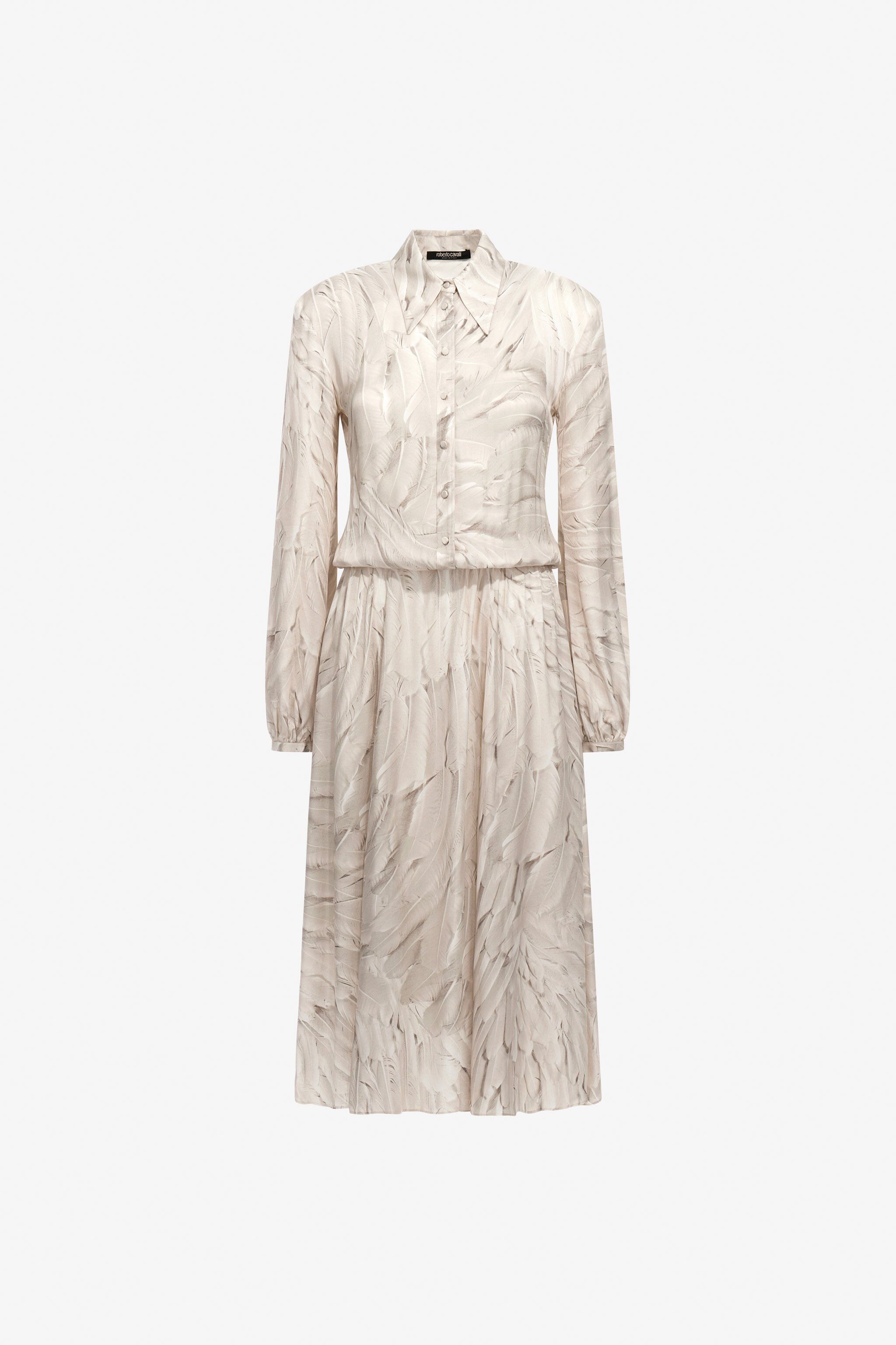 RC Ice Feathers print shirt dress White SWT117-6DL74