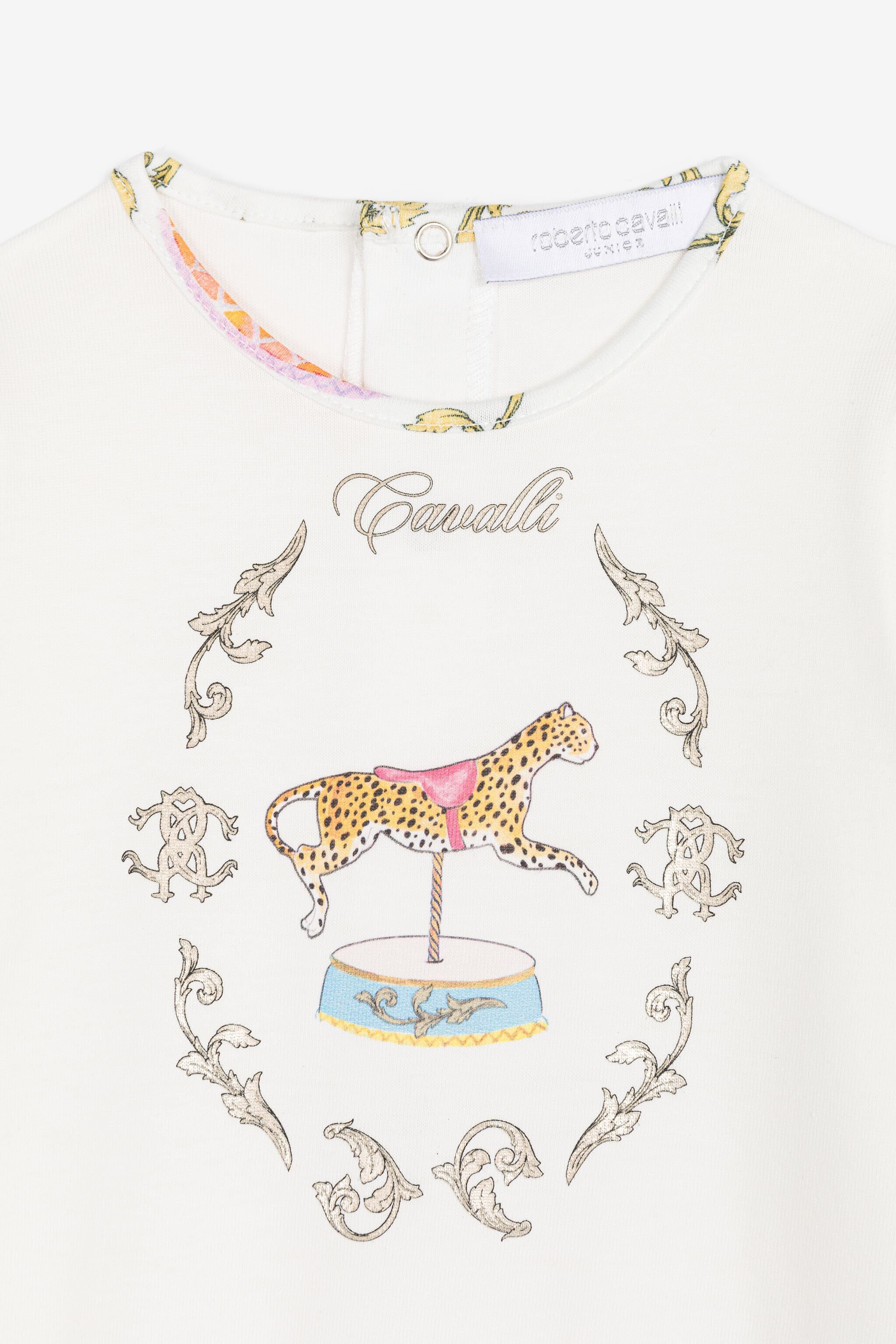 JU Filigree And Jaguar-Print Babygrow Set White RJT823-JD001