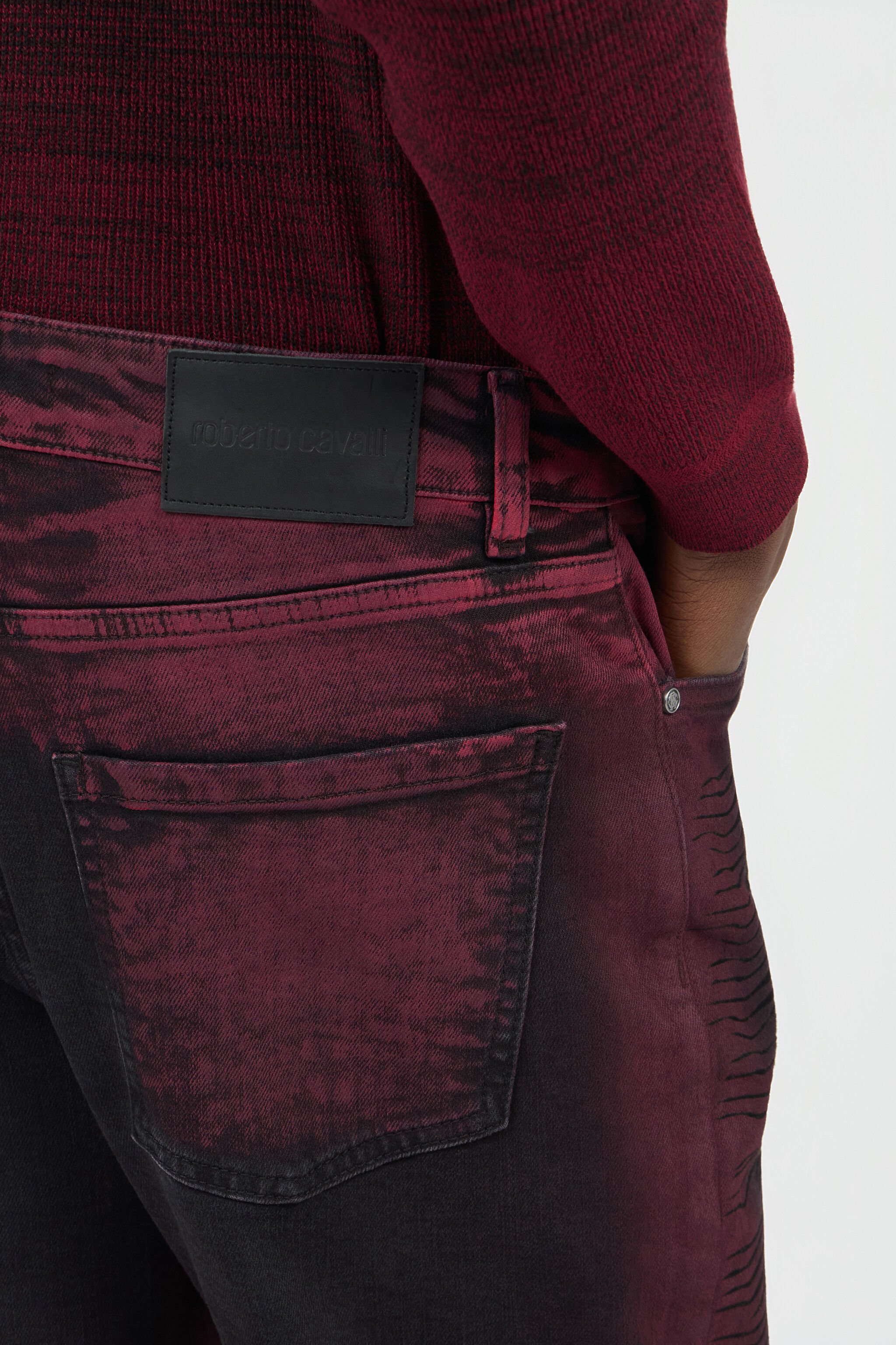 RC Red And Black Textured Jeans RED/BLACK SOJ20D-DN021