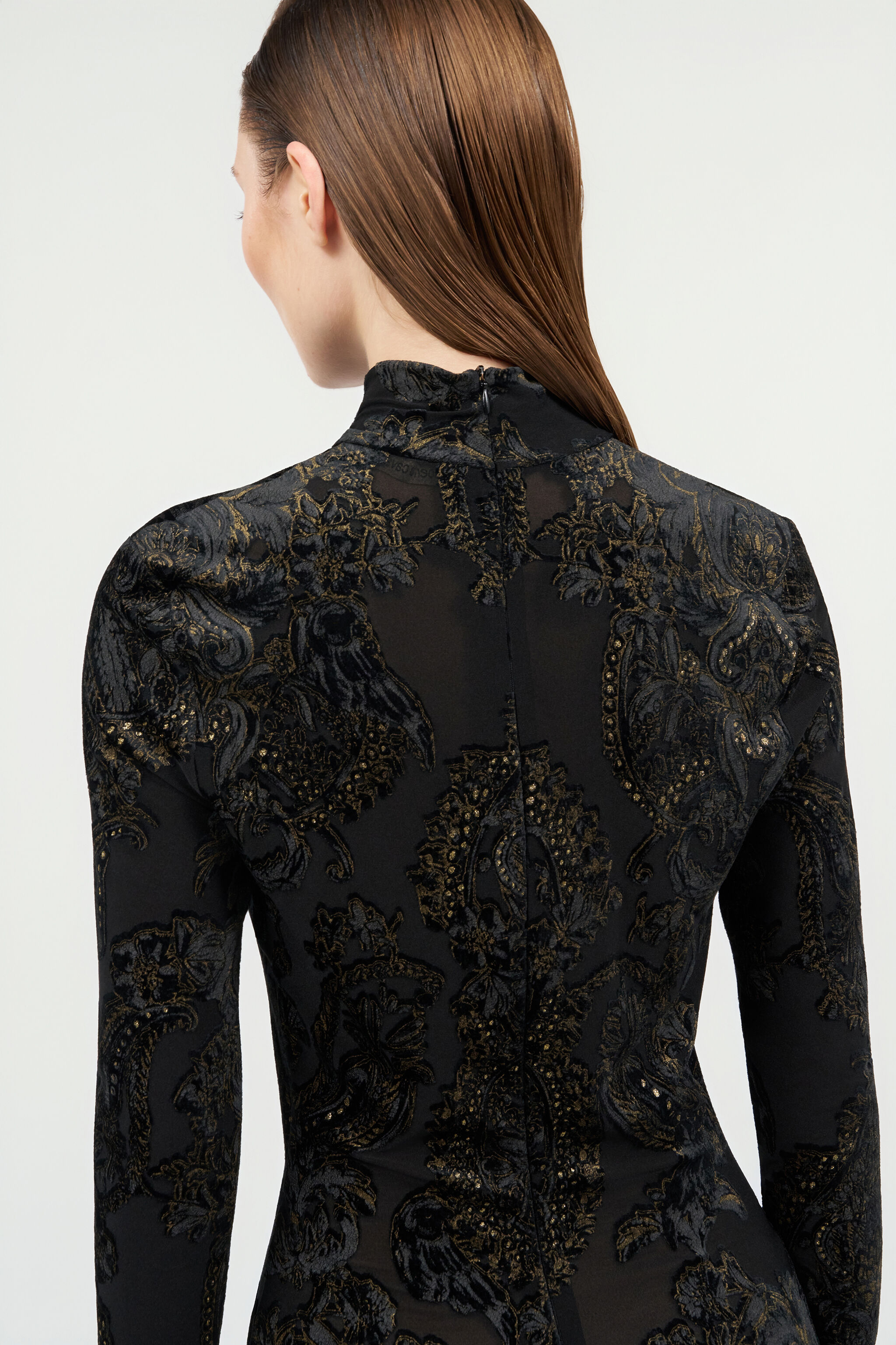 Dress with Ornamental Black Print in BLACK for Women | Roberto