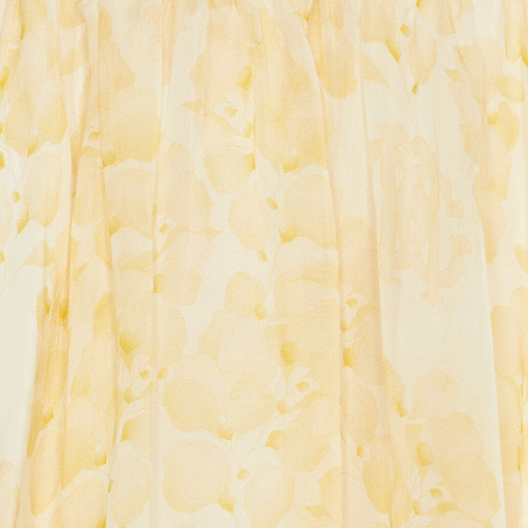 JU Abito In Seta Stampa Floreale Giallo UJT102-2NO41