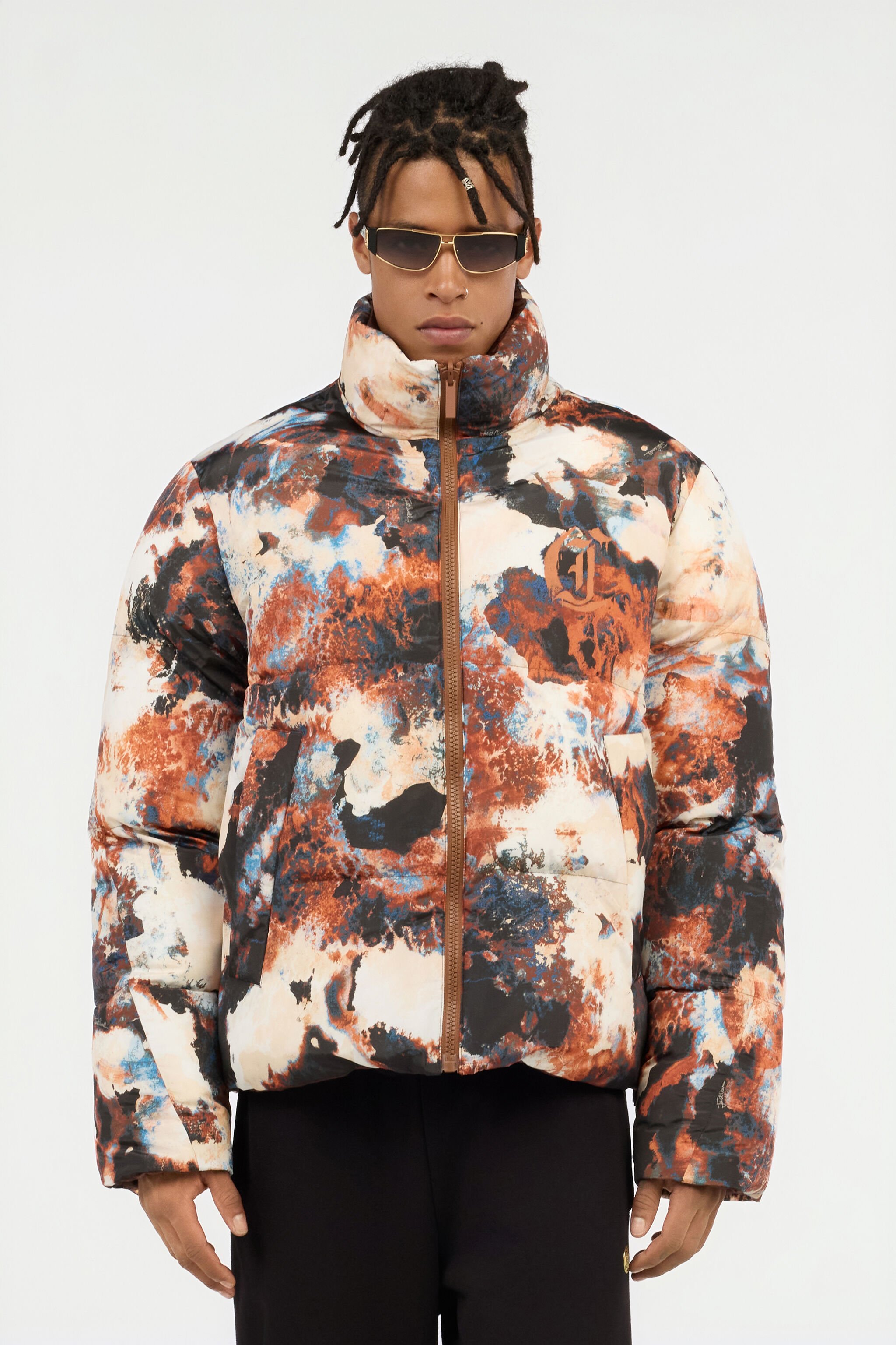 JC Reversible Tiger Camu Print Puffer Jacket BRUNETTE VFT121-VF187