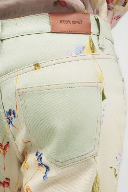 RC Miami Flowers Print Flare Pants GREEN/FUCHSIA WQJ205-DAR32