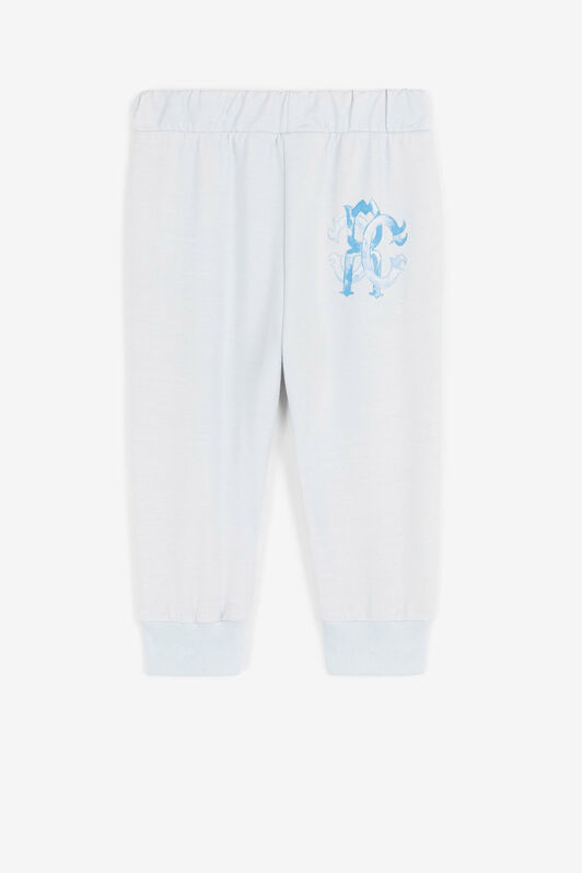 JU Logo-print cotton track pants Light blue QJT248-CF050