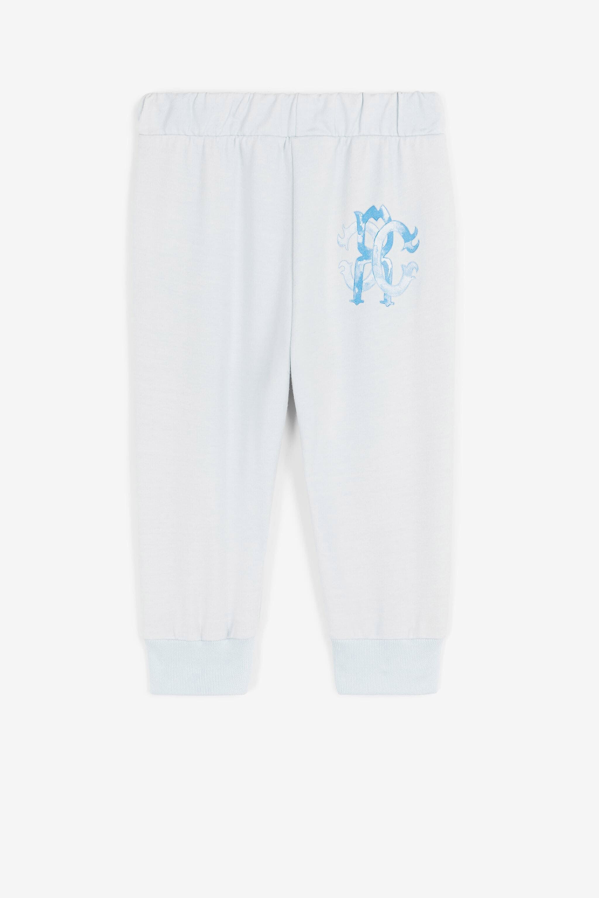 JU Logo-print cotton track pants Light blue QJT248-CF050