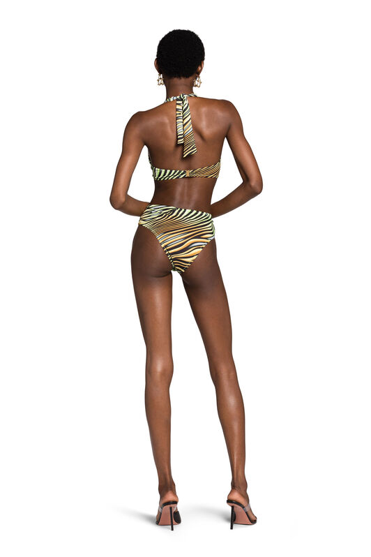 RC Zebra-Print Cut-Out Swimsuit Hellgrün/Schwarz KSW00G-HVI20