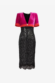 ${brand} Velvet And Lace Dress ${colorDescription} ${masterID}