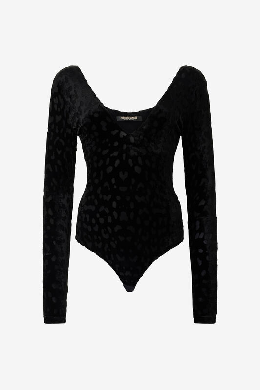 RC Black Bodysuit with Jaguar Skin Pattern Schwarz VWT609-CJ003