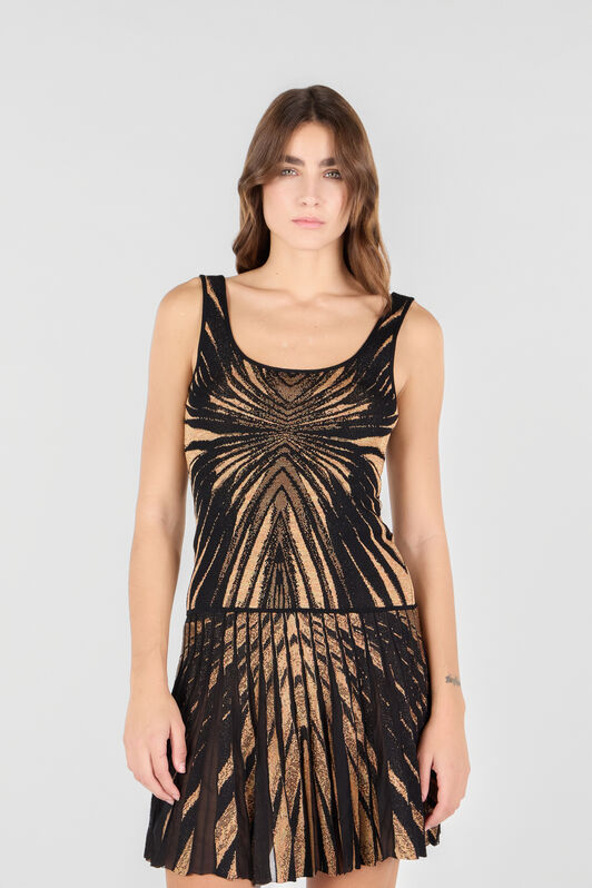 RC Knit top with Ray of Gold print Gold RWM650-MI150