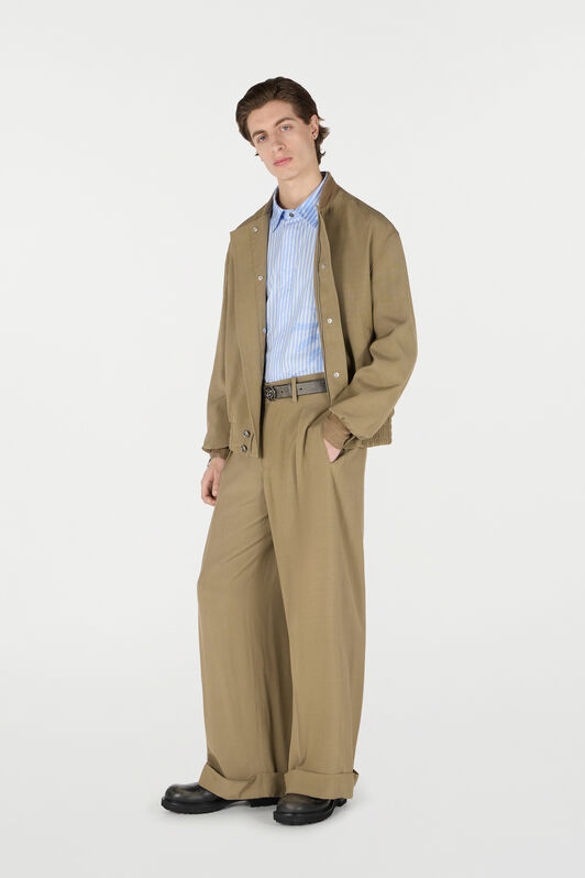 RC Buttoned Bomber Jacket Brown URT465-VI045