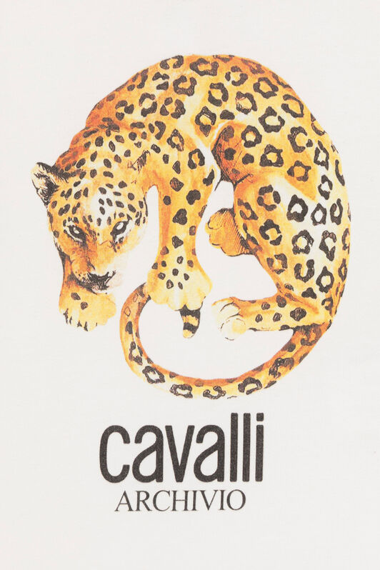JU T-Shirt mit Jaguar-Print JU T-Shirt mit Jaguar-Print Weiß OJT603-ISA2J