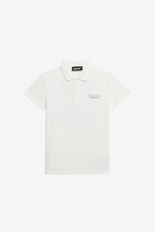 JC White Polo Shirt with Logo IVORY PRISTINE WFT61G-1D000