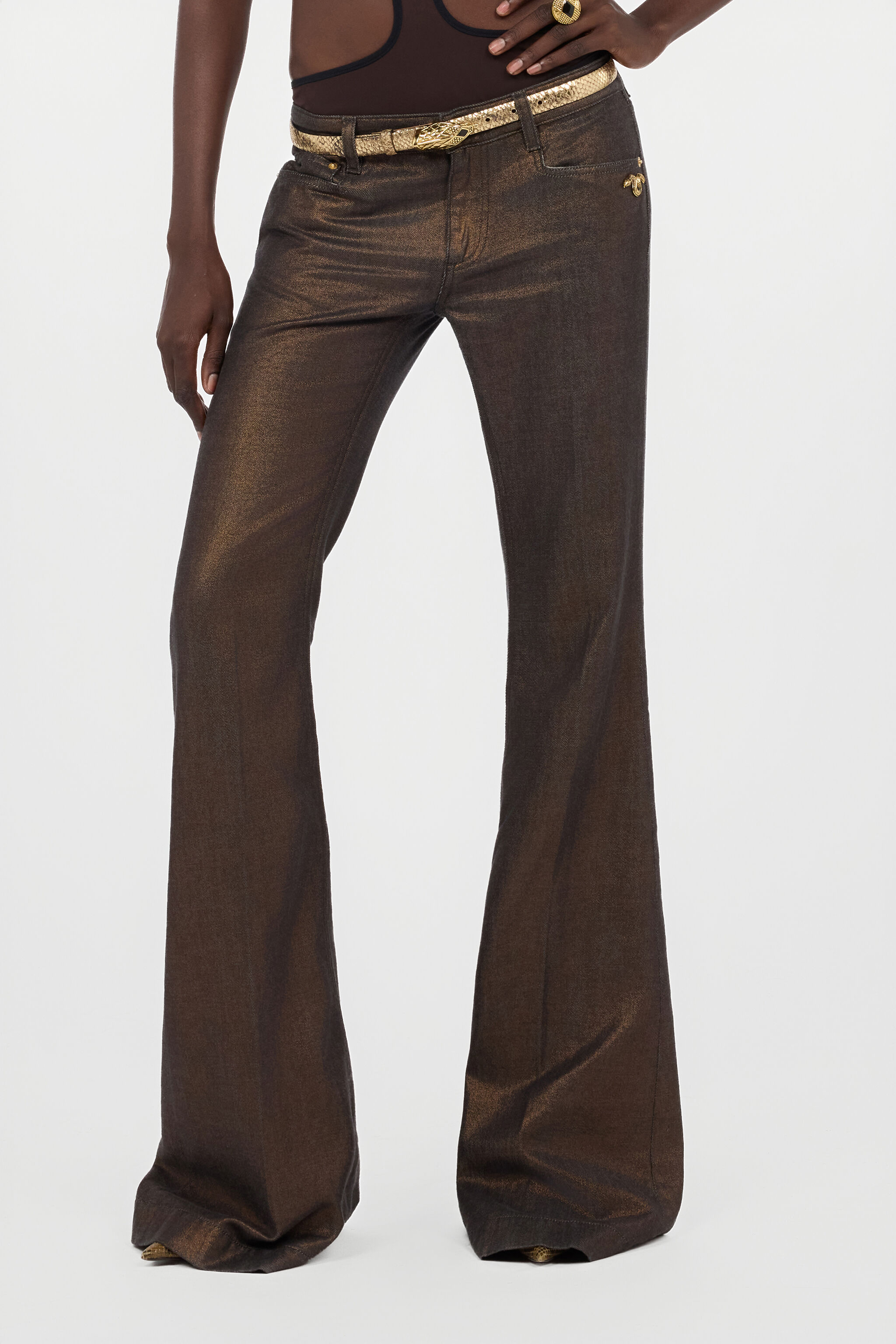 RC Bronze and Black Flared Jeans BRONZE/BLACK WWJ205-VT001