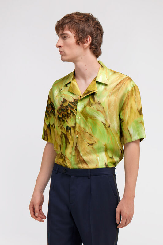 RC Camisa con estampado Plumange Verde claro SMT761-4QL71