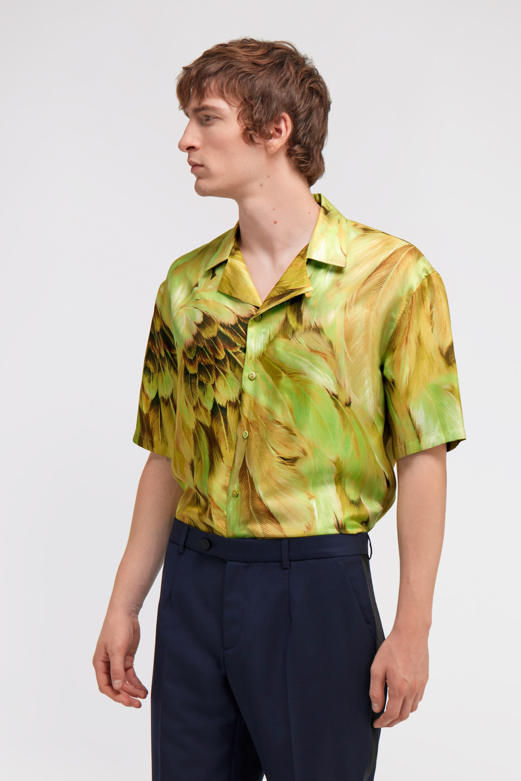 RC Camisa con estampado Plumange Verde claro SMT761-4QL71