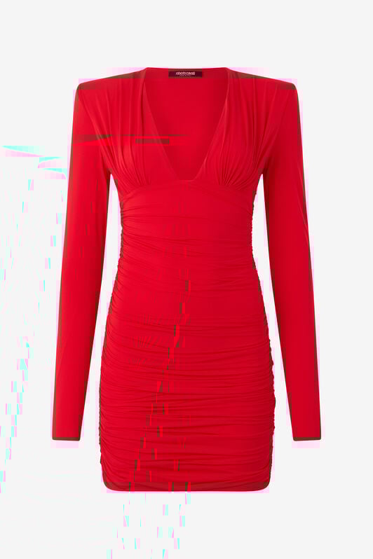 RC Draped Mini Dress CORAL RED WQT152-LL006