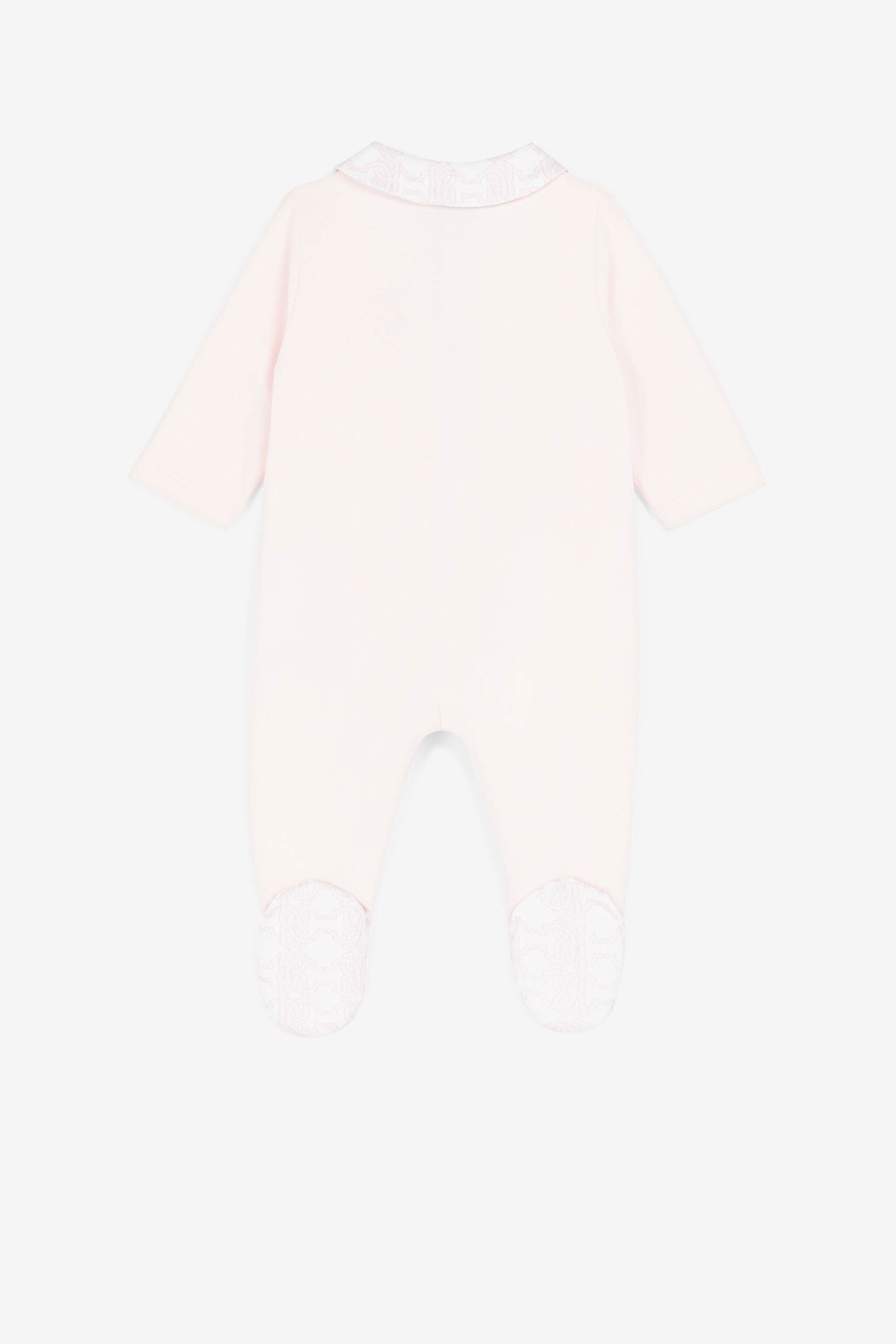 JU Logo And RC Monogram-Embroidered Babygrow Set Pink QJT824-JV025