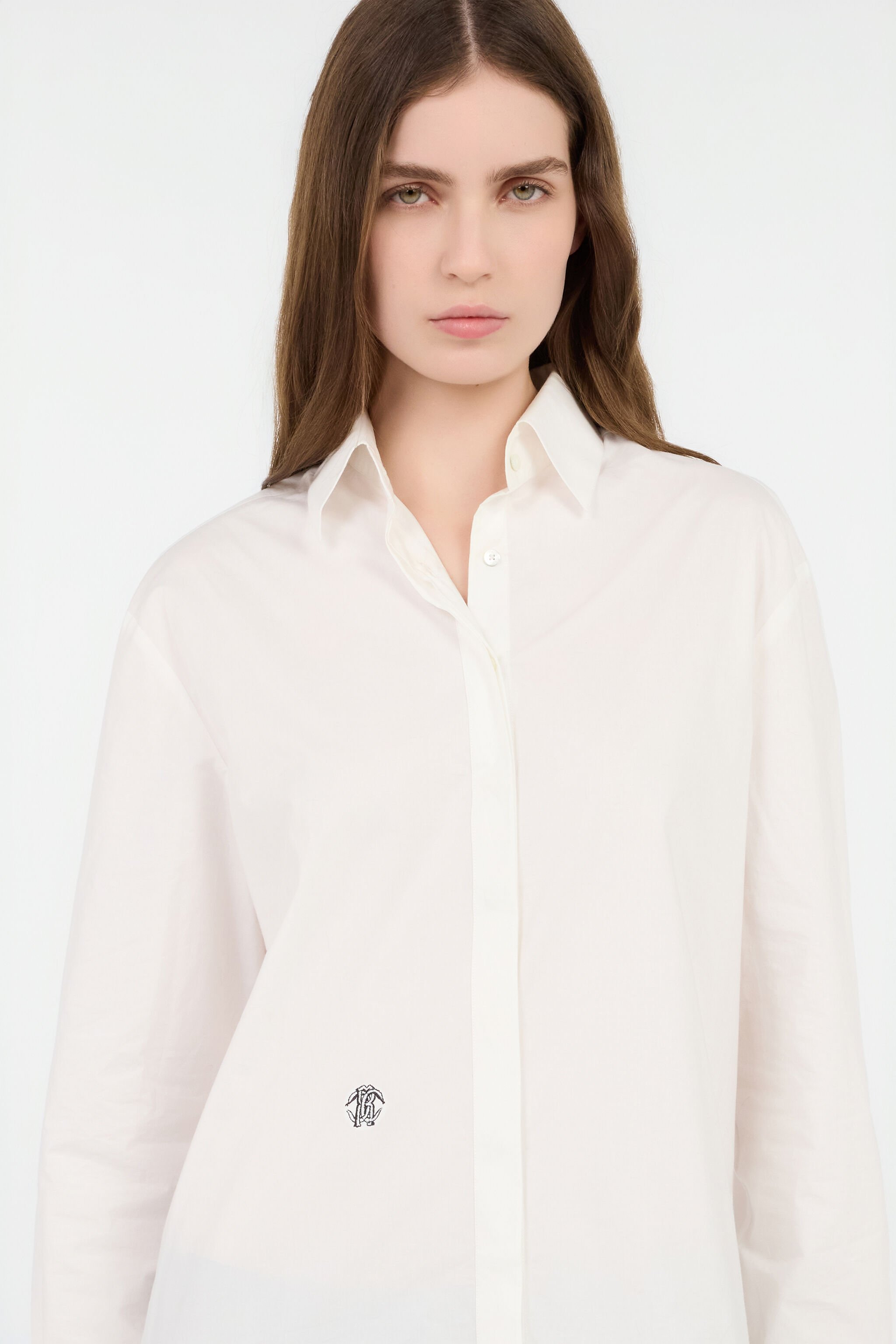 RC Camicia Bianca in Cotone con Monogram RC WHITE PST71U-SY010