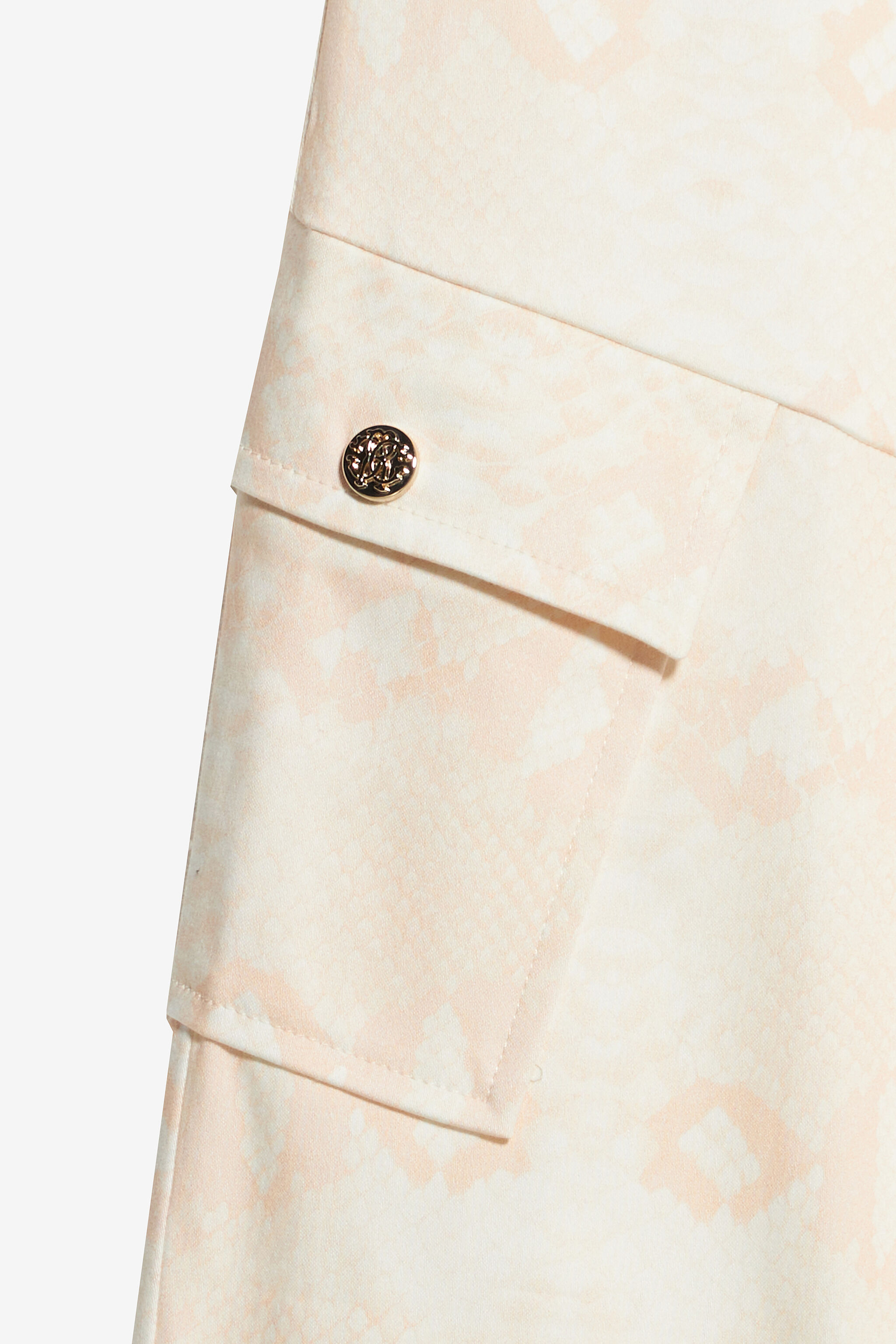 JU Pantalon À Imprimé Python Monochrome Ivoire UJT23C-6SO53