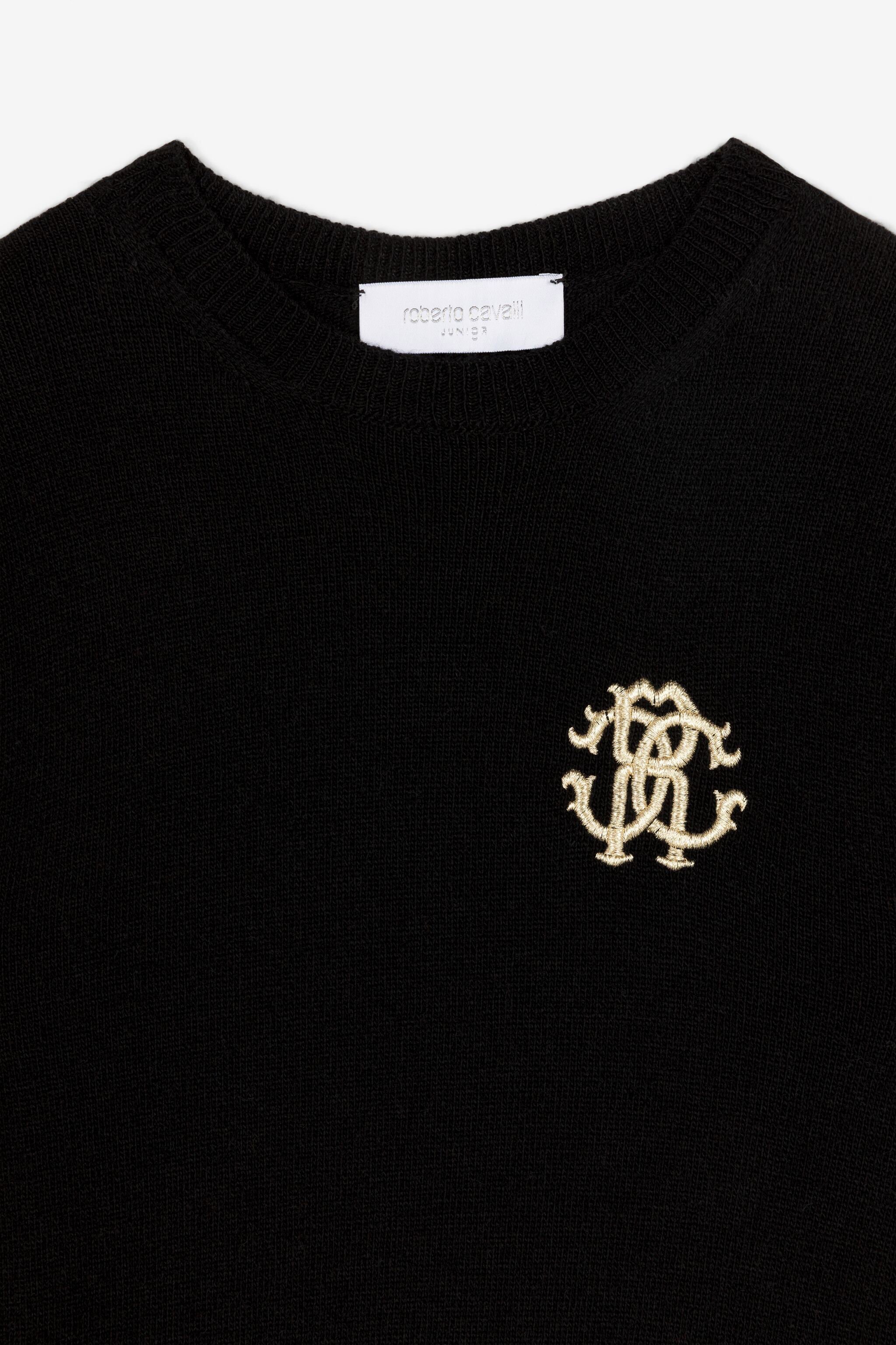 JU RC Monogram-Embroidered Dress Black RJM002-WD005