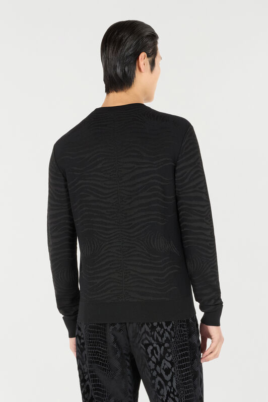 RC Sweater With Zebra Pattern Black URM607-MH012