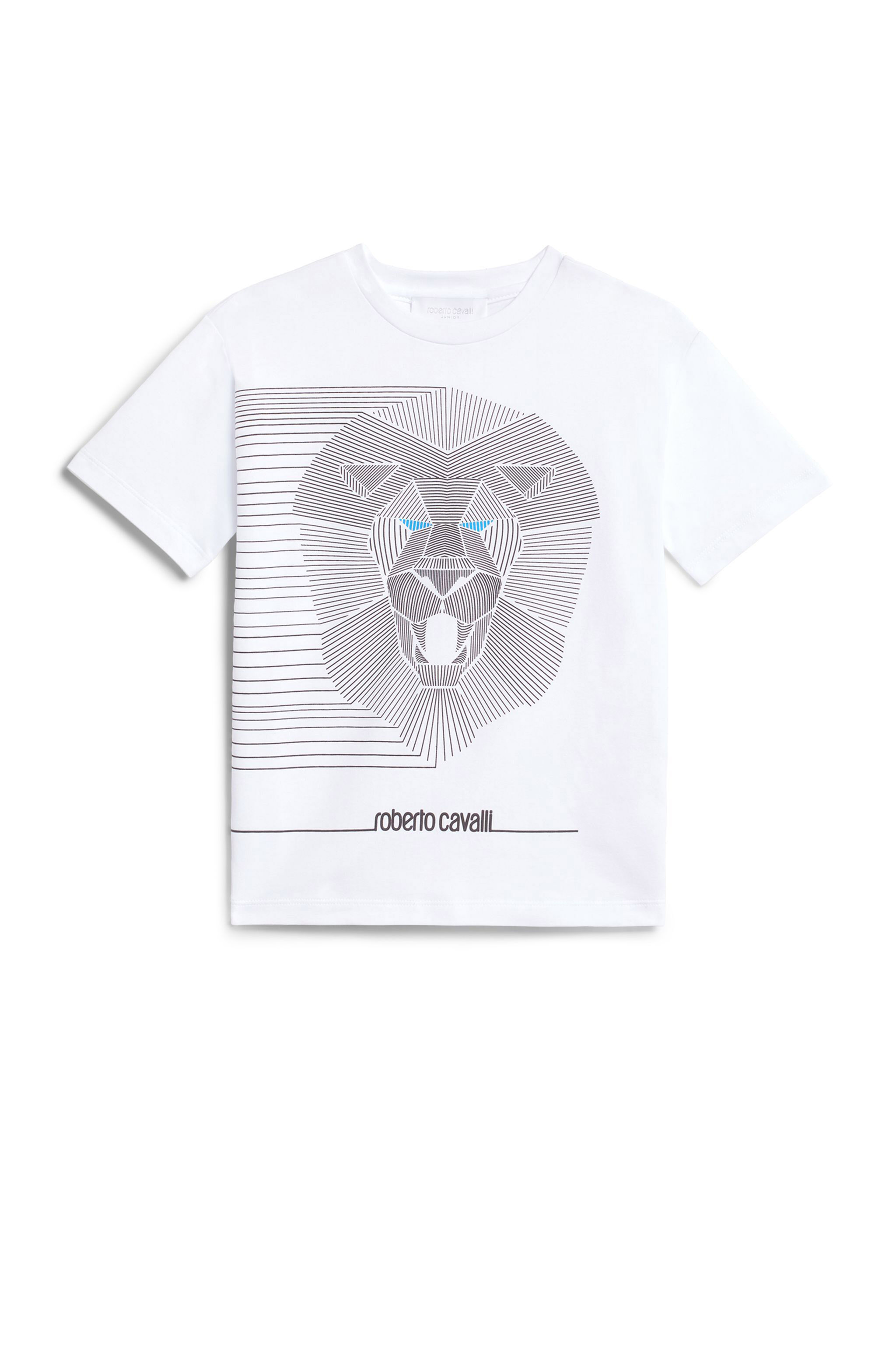 JU Rotes T-Shirt mit Löwen-Print WHITE/BLACK IJT65C-JV025